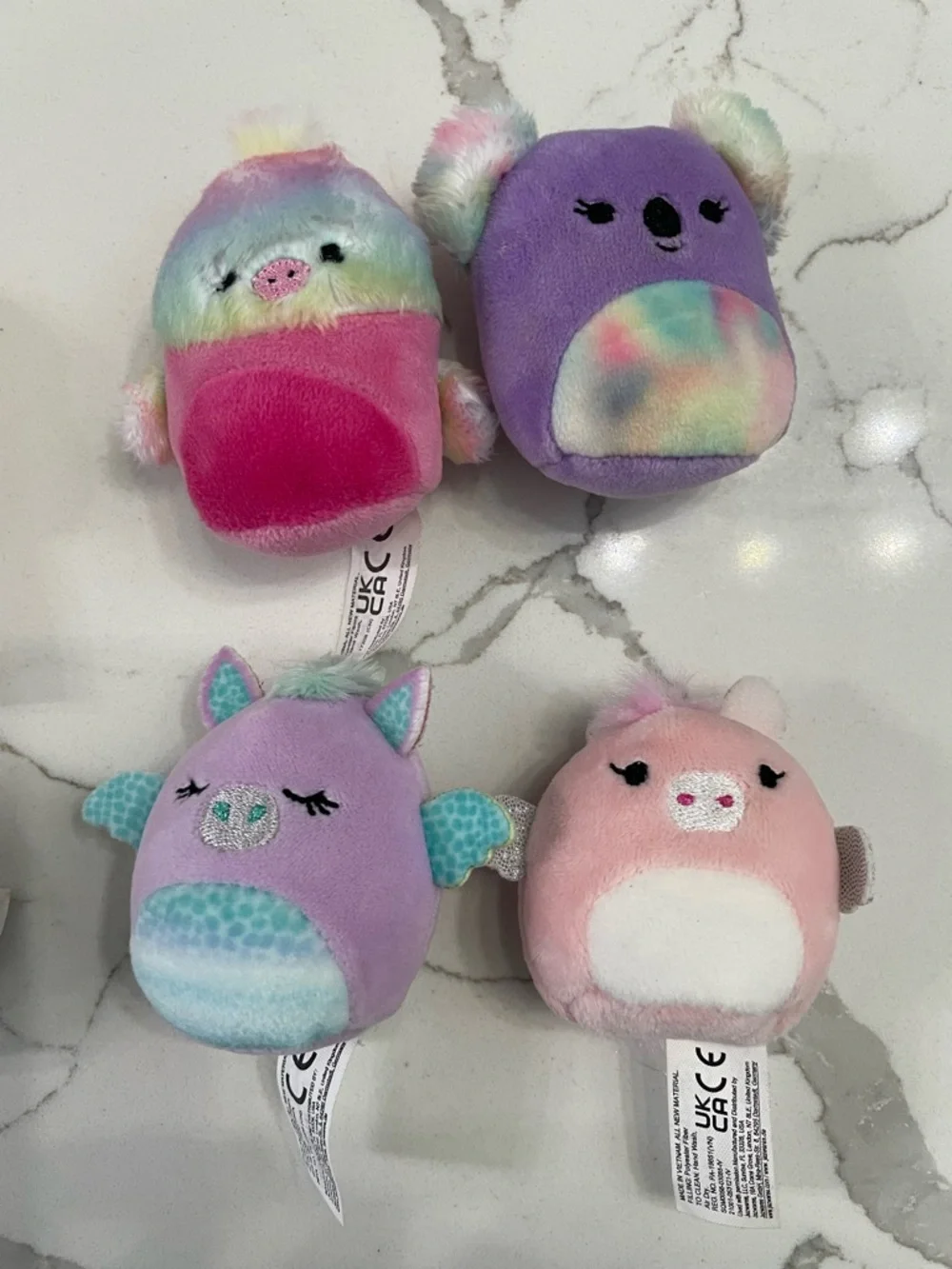 Squishmallows Mini Plush Set - Yellow, Red, Purple, Pink, Blue, Cream